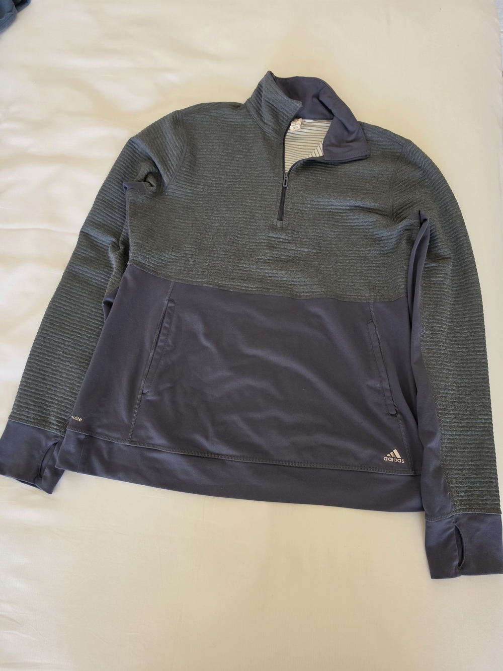 Adidas Women's Grey Quarter-Zip Pullover Sweater